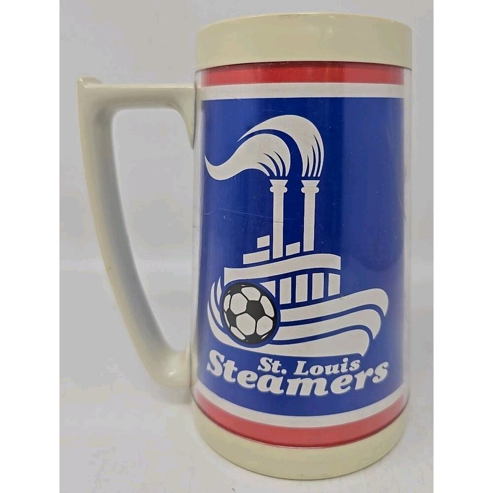 1984 St Louis Steamers Soccer Budweiser LA Olymics‎ Beer Thermo Mug U272